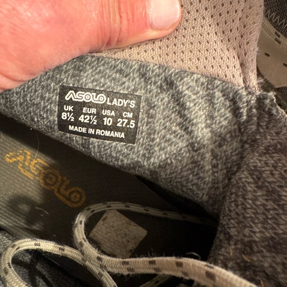 Asolo Women's Hiking Boots - Gray and Olive Goretex Vibram Sole / 10 - Picture 10 of 13